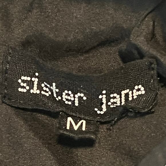 Sister Jane Olympic Long Sleeve Polka Dot Sequin Mini Dress Black Silver Medium - Picture 11 of 11